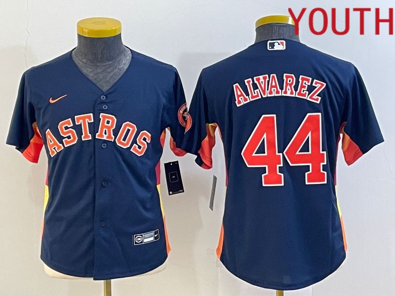 Youth Houston Astros #44 Alvarez Blue Game Nike 2022 MLB Jersey->women mlb jersey->Women Jersey